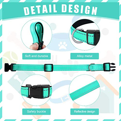 Sanwuta 12 Pcs Reflective Puppy Dog Collars Bulk for Litter Nylon Whelping Adjustable Collars Safety Dogs with Locking Buckle Soft Padded Breathable Puppy Collar for Cats Pets(Small) - size: Small