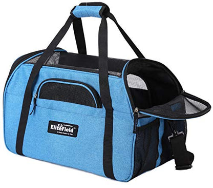 EliteField Soft Pet Carrier (3 Year Warranty, Airline Approved) Soft Sided Dog Puppy Cat Carrier Travel Bag (X-Large: 21" L x 12" W x 13" H, Sapphire Blue) - color: Sapphire Blue, size: 21.0"L x 12.0"W x 13.0"H