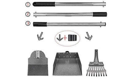 3-Piece Dog Waste Set – Rake, Scoop & Shovel Pooper Scooper Set