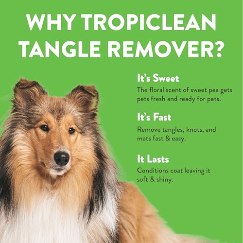 TropiClean Sweet Pea Cat & Dog Detangler Spray Dematting | Dog Conditioner Spray Derived from Natural Ingredients | Made in the USA | 1 Gallon - size: 1 Gallon