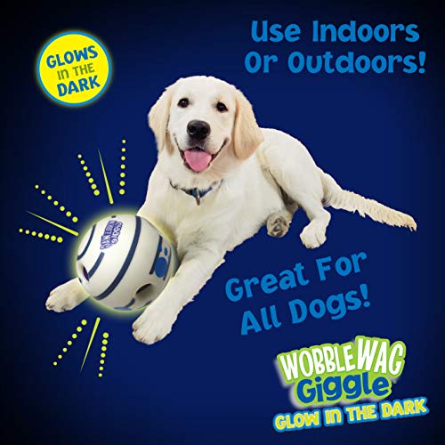 Wobble Wag Giggle Glow in the Dark | Rolling Enrichment Toy for Playtime, Interactive Play for Indoor or Outdoor, Keeps Dogs & Puppies Large, Medium or Small Busy & Moving, As Seen on TV | Pack of 1 - style: Glow In The Dark
