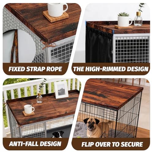 Dog Crate Topper Covers Plastic Foldable High Side Lip Dog Kennel Countertop Table Top(42" x 28") - size: 42" x 28"