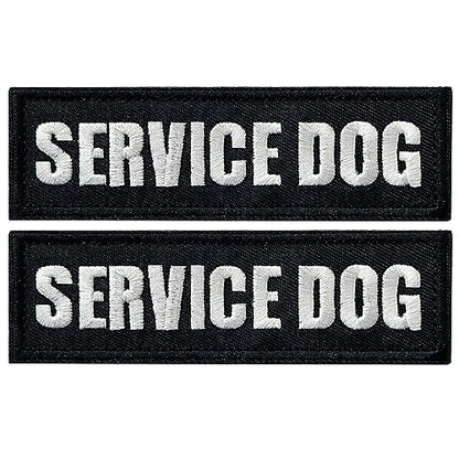 2 Pieces Service Dog Patches with Hook Backing for Service Animal Vests, Harnesses - color: 2pcs, Service Dog