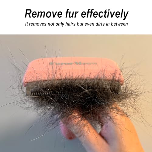Pet Deshedding Tool with Curve Blade, Cat Grooming Brush, Tight V-shaped Teeth Shedding Comb for Cats and Dogs (Pink, Small) - color: Pink, size: Small