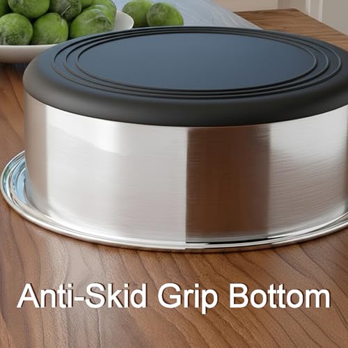 Deep Stainless Steel Non-Skid Dog and Food Bowls, Each Holds Up to 16 Cups - color: Black, size: 12 Cup for Lager Pet