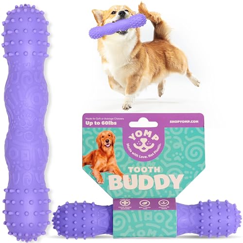 Yomp ToothBuddy Dog Dental Chew Toy – Teething and Chewing Toy for Puppies and Teething Dogs – Pet-Safe, Non-Toxic Silicone Dog Bone