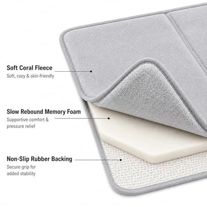 51.2"×23.6" Waterproof Dog Car Bed Mat for Backseat Extenders | Memory Foam Dog Mat, Waterproof Rubber Bottom Non-Slip Pet Cushion, Washable Coral Fleece Pad , Multi-Use for Sofa Bed Yoga
