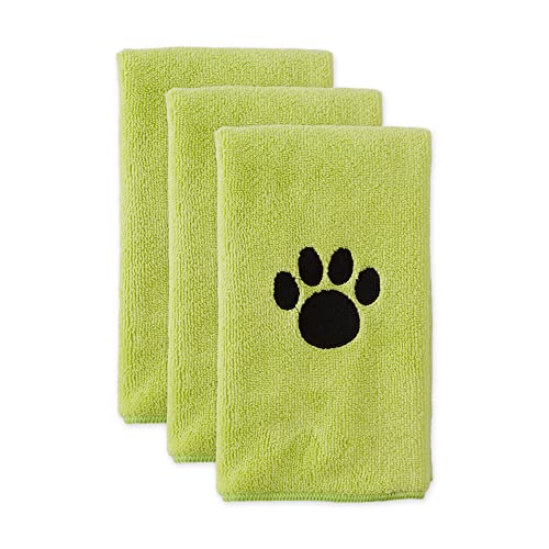 Bone Dry Pet Grooming, Embroidered Microfiber Towel Drying Collection, 15x30, Lettuce Green - color: Lettuce Green, size: 15x30"