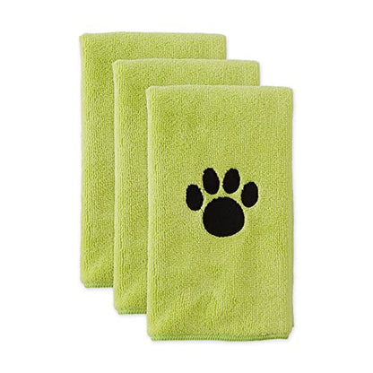 Bone Dry Pet Grooming, Embroidered Microfiber Towel Drying Collection, 15x30, Lettuce Green - color: Lettuce Green, size: 15x30"