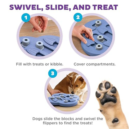 Outward Hound by Nina Ottosson Dog Hide N' Slide – Interactive Treat Puzzle Enrichment Toy, Level 2 Intermediate - color: Dog Hide-N-Slide (Purple)