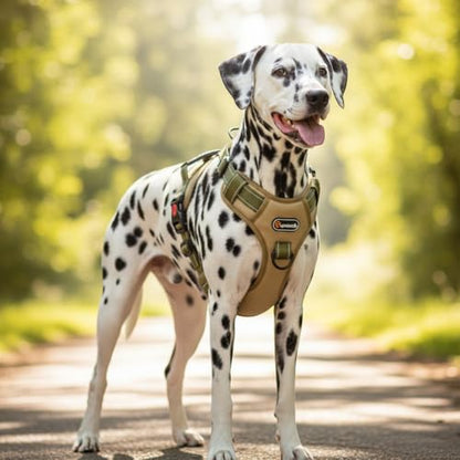 L Size Tactical Dog Harness No Pull Adjustable Pet Vest Collars with Handle and Reflective Trim, Training Harnesses for Boy and Girl Large Dogs and Medium Small Size Pet - color: KHAKI GREEN, size: L