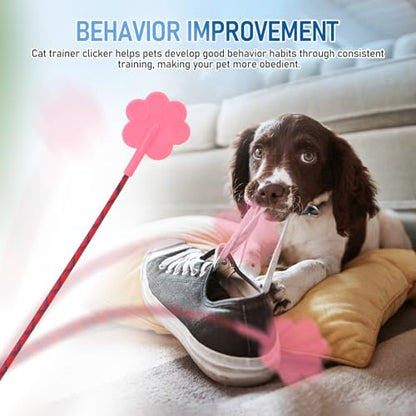 ORFOFE 2Pcs Cute Paw Shape Dog Training Stick Rubber Pet Training Tool with Clicker for Cats Dogs Engaging Design for Obedient Behavior Easy to Use Training Supplies