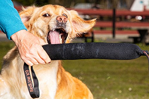 REDLINE K-9 Dog Bite Tug Toy 3" X 16" 2 Handle Bite Suit French Linen (Black) - color: Black
