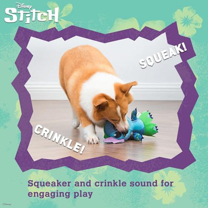 Disney for Pets Lilo and Stitch Bow Wow Luau Plush Dog Toy, – Squeaker & Crinkle Sound – Cute Dog Toy Fans, 9 Inch - color: Stitch Plush, size: 9 Inch