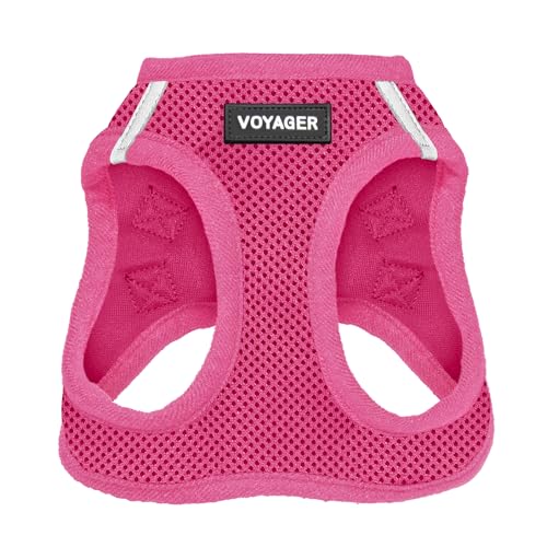Best Pet Supplies Voyager Step-in Air Harness - All Weather Mesh, Reflective, No Pull Harness for Dogs, Cats - Secure with Hook & Loop Fastener, Buckle, Double D-Rings - Fuchsia, XXS - color: Harness (Fuchsia), size: XXS (Chest: 12 - 13.5")