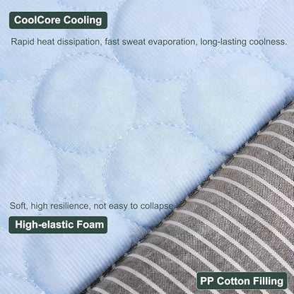 RPGT Summer Pet Self Cooling Pad Washable Sleeping Blanket- No Need to Freeze Or Refrigerate 13.4"x 17.7" Kennel Mat for Small Medium Dog and Adult Cat - size: Small