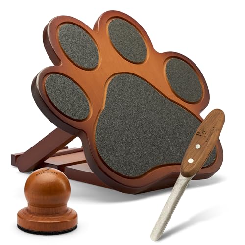 Dog Scratch Board – Bamboo 3-Piece Set for Small & Medium Dogs, Includes Nail File Board, Door Knob Nail Filer & Curved File – Reinforced Durable Design, Non-Slip Training Pad