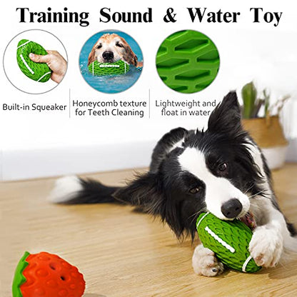 MewaJump Dog Chew Toy3 Pack Toys for Aggressive Chewers Tough Rubber Dog Toy Puzzle Pet Toys Large Breed, Puppy Teething Chew Toys Interactive Durable Toy for Medium and Large Breed - color: colorful fruit set
