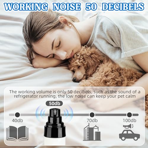 2-Speed Silent Groom Pro Nail Grinder, Rechargeable Quiet Dog Nail Trimmer, Gentle Electric Pet Nail Grinder Tool for Medium Small Dogs & Cats
