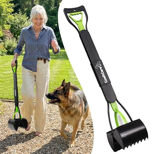 32" Long Handle Pooper Scooper – No Bending Required, Easy & Clean Pickup for Dog Owners, Comfortable Grip Heavy Duty Scoop for Yard, Grass & Walks
