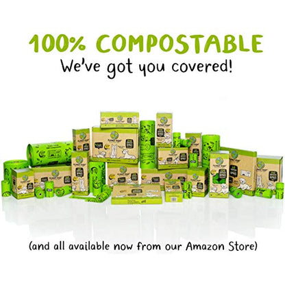Planet Poop Compostable Dog Poop Bags for Small Pets, Large Single Roll 200 Mini Size Grab & Go, Biodegradable Un-Scented Dog Waste Bags with Handles, Leakproof Doggy Cat Bag, Plant Based Pet Supplies - size: 200 Count (Pack of 1)