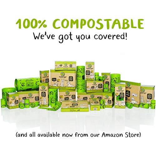 PLANET POOP Home Compostable Dog Poop Bags, Large Single Roll 300 Grab & Go, for Dogs Un-Scented Dog Waste Bags, Thick Leakproof Doggy Cat Bag, Plant-Based Pet Supplies - size: 300 Count (Pack of 1)