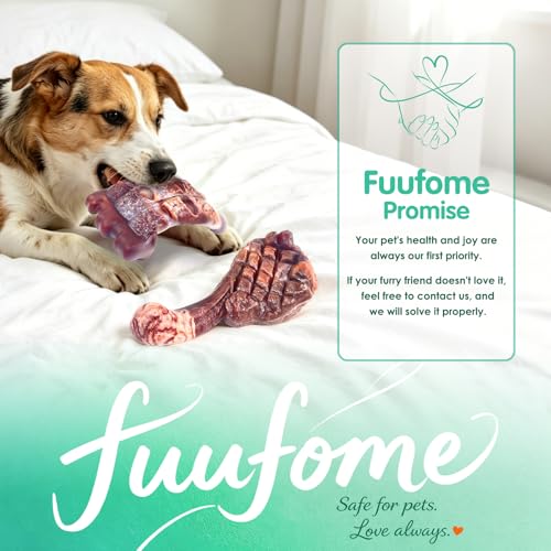 Fuufome Dog Chew Toys for Aggressive Chewers：2 Pack Indestructible Dog Toy for Large Breed- Tough Nylon Teething Bone Toy to Keep Them Busy - color: Grilled color
