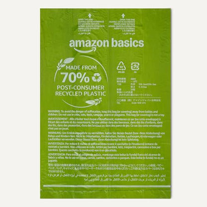 Amazon Basics Dog Poop Bags Rolls, 70% Recycled Plastic Waste Bags for Poop, Leak-Proof, 13 x 9 in., 300-Pack - size: 1 Count (Pack of 300)