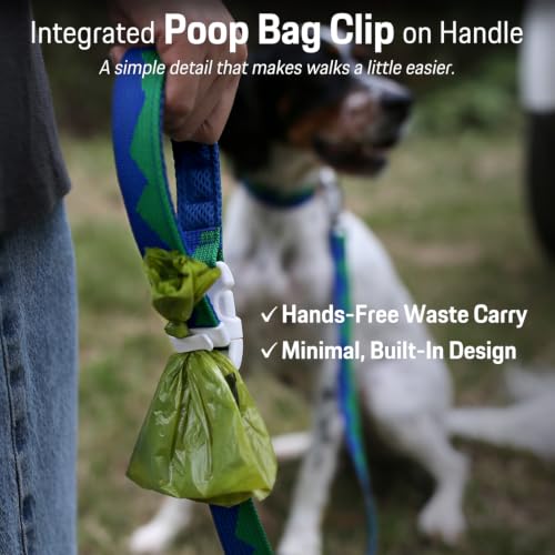 Charlie’s Backyard Teton Dog Leash, Urban to Trail 6 FT Heavy-Duty Lead Adjustable Length Hands-Free Waist-Worn, Ultra-Light Aluminum Hook, Comfort Handle with Poop Bag Clip, Sunset Peaks - color: Sunset Peaks