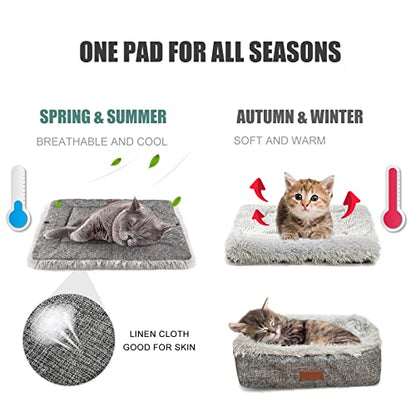 Cat Bed Self Warming, Foldable Self Heated Cat Mat Heating Pad 24 x 20 inch Extra Warm Thermal Pet Pad for Indoor Outdoor Cats, Non-Slip Bottom Washable Non Electric, Grey - color: Grey