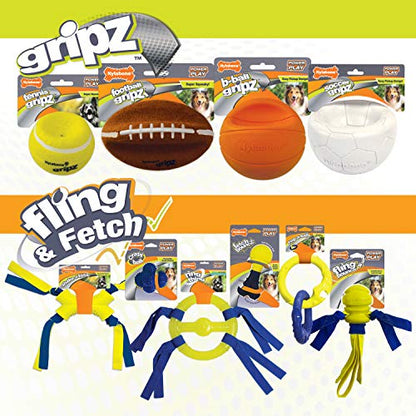 Nylabone Power Play Gripz Felt Soccer Ball Rubber Fetch Toy, Squeaky Ball for Dogs, Medium (1 Count) - size: Medium (1 Count), style: Soccer