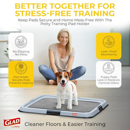 Glad for Pets Activated Carbon Dog Training Pads - Absorbent Large Disposable Dog Pee Pads for Dogs, XL Potty Pads for Dogs, Charcoal Puppy Pads with Adhesive Tabs, Jumbo Dog Pads, 28" x 30", 50 Count - size: 50 Count (Pack of 1)