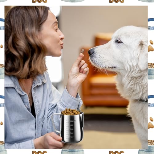 2.5 Cup Dog Food Scoop Stainless Steel Dog Food Measuring Cups Pet Food Scoop with Precision Scale Measurements for Dogs,Cats or Bird Foods, Injection Molded and Dishwasher Safe (2.5 CUP) - size: 2.5 CUP