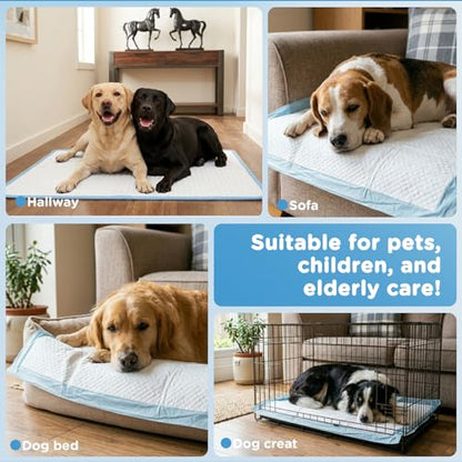 iweepet 4XL Puppy Pads 36"x51" 40 Count, Pee Pads for Large Dogs & Multi-pet Families, Ultra Absorbent & Quick-Dry, Disposable Pet Training Pads for Doggie, Cat , Leakproof Incontinence Underpads - size: 36"x51" Blue(40counts)