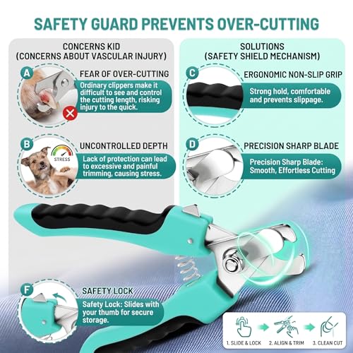 Self Cleaning Slicker Brush & Nail Clippers for Dog and Cats | 2 Pcs, Shedding Long and Short Haired Pets, Skin Friendly, Deshedding Grooming Tool - color: Green 2pc