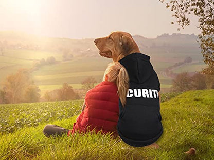 Security Dog Sweater Soft Brushed Fleece Clothes Hoodie Sweatshirt with Pocket Dog Sweaters for Large Dogs(XL) - size: X-Large