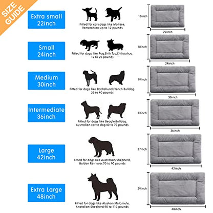 Dog Beds Crate Pad for Small Dogs Ultra Soft Dog Crate Bed Washable & Anti-Slip Kennel Pad,Cat Bed Pad Mat,Gray 24inch - color: gray, size: 24.0"L x 18.0"W x 1.0"Th