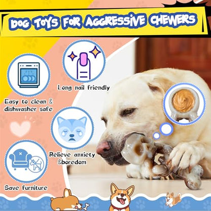 Fuufome Tough Dog Toys for Aggressive Chewers: Indestructible Dog Chew Toys-Upgraded Bully Stick Holder & Chew Toys-Super Chewers Toys for Large,Medium,Small Breeds - color: White