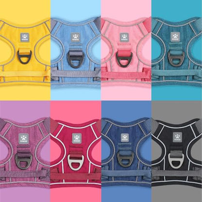 Pawaii No Pull Dog Harness with Pet ID Tag,Reflective Strips No Choke Front O Ring Breathable Mesh Adjustable Soft Padded Pet Vest with Easy Control Handle for Small Dogs | Built for safer walks with a QR Pet ID Tag, front no pull clip, reflective trim, c