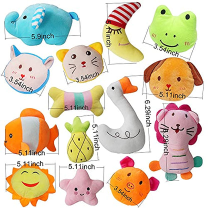 27 Pack Puppy Squeaky Toy, Different Designs Squeakers Pet Toys, Cute Bulk Plush Dog Toys for Small Dogs
