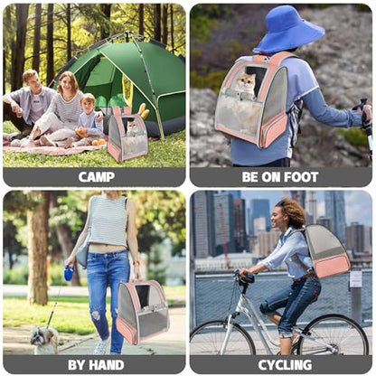 Cat Backpack Carrier,Pet Carrier Airline Approved for Small Dog Cat Puppy Kitten Bunny,Ventilated Mesh Design Animal Backpack for Hiking Camping Travel Bag (Pink) - color: Pink