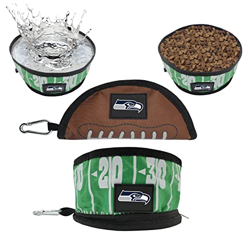 Pets First NFL Collapsible Pet Bowl - color: Seattle Seahawks, style: 1 Pack