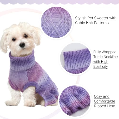QBLEEV Dog Sweater Dress & Pullover for Girls - Christmas & Holiday, Warm, Winter & Fall Sweaters - XL (Female) - color: Gradient Purple, size: X-Large