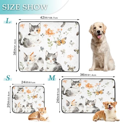 Qilmy Cat Pet Mat, Waterproof Reusable Dog Training Pad Anti-Slip Pet Creat Pad for Small Medium Large Dogs and Cats - size: Smallx3