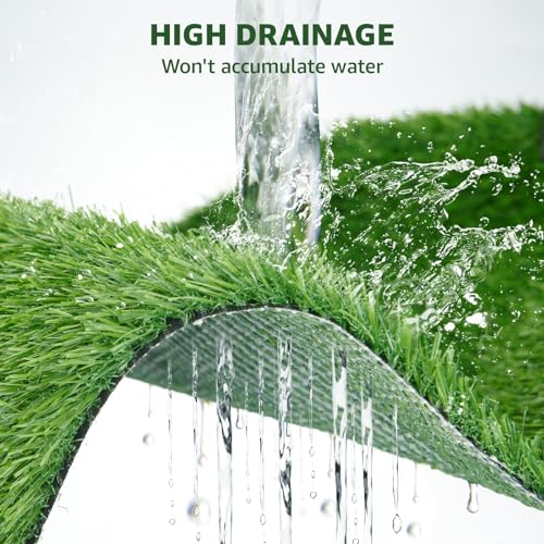 LOOBANI Synthetic Artificial Turf Roll, Artificial Grass for Dog Potty with Drainage Holes, Fake Grass Rug for Garden Landscape Balcony Patio Backyard Decoration, 4 Feet x 6 Feet - size: 4 Feet x 6 Feet