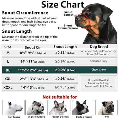 Mayerzon Pitbull Muzzle, Soft Dog Muzzle with Anti-Slip Strap for American Bully Bulldog Boxers Rottweilers, Fabric Mouth Guard for Medium Large Short Snout Dog Anti Biting Chewing, Allow to Drink - size: XL [Snout Cir: 11.5"-12.25"]