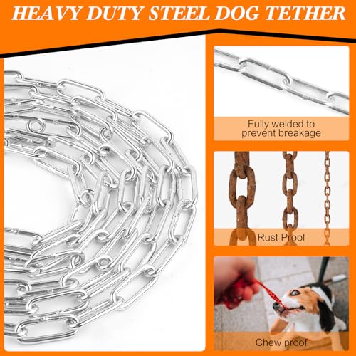 Chain Truck Bed Dog Tether for Two Dogs,Adjustable Double Safety Chew Proof Metal Truck Bed Dog Leash System for Pickup, SUV, Cars & Trucks (Silver) - color: Silver
