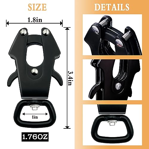 2 Pcs Frog Clip Dog Leash Clasp 360 Degree Swivel Clip Heavy Duty Quick Release and Locking Dog Leash Buckle for Linking Pet Collar (Large (Square x 2)) - size: Large (square x 2)