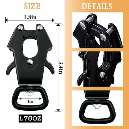 2 Pcs Frog Clip Dog Leash Clasp 360 Degree Swivel Clip Heavy Duty Quick Release and Locking Dog Leash Buckle for Linking Pet Collar (Large (Square x 2)) - size: Large (square x 2)