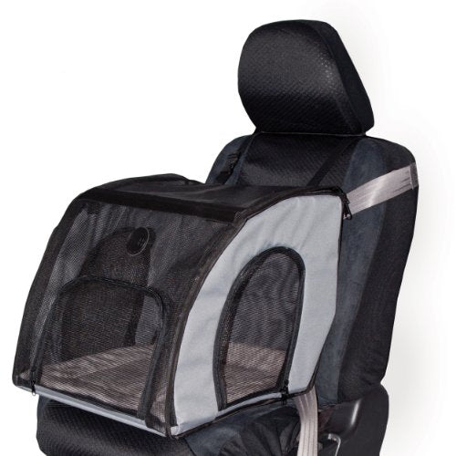 K&H Pet Products Enclosed Dog Car Seat, Travel Safety Carrier for Pets, Dog Travel Car Seat, Soft-Sided Covered Cat Carrier, Washable Pad, Multiple Entrances, Mesh Windows - Medium 24 X 19 X 17in - size: 24.0"L x 19.0"W x 17.0"H
